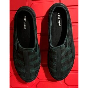 EASY SPIRIT Traveltime54 Womens 9M Green Plaid Slip On Mule Comfort Clogs Shoes